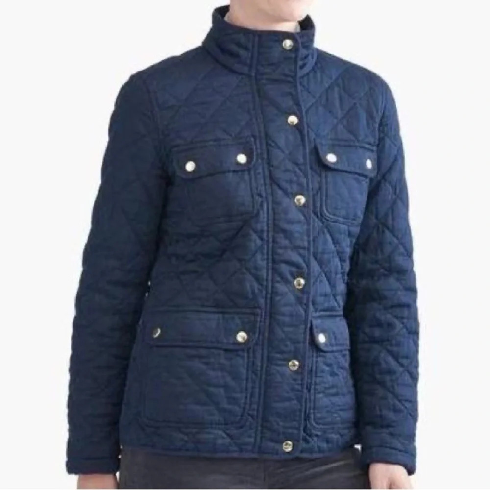 J. CREW Mercantile Quilted Field Downtown Jacket Preppy Nautical Size XXS